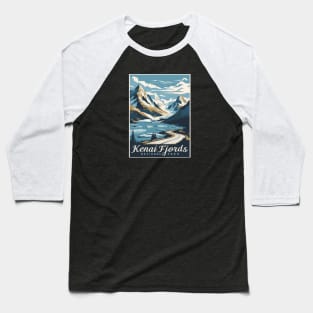 Retro Kenai Fjords National Park Alaska Tourist Souvenir Baseball T-Shirt